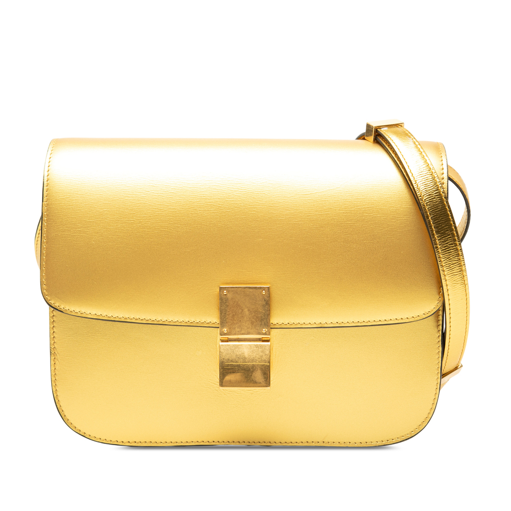 Pre-Loved Celine Medium Metallic Calfskin Classic Box Crossbody